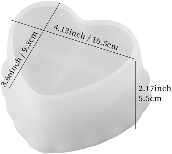 Soporte para hacer velas, moldes de resina en forma de corazón, maceta suculenta, moldes de silicona, molde epoxi para almacenamiento de joyas,