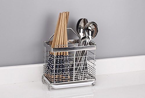 Utensilios de cocina Estante de secado de acero inoxidable 304 Cuchara cuadrada Cuchillo Tenedor Caso Fregadero Cesta Organizador Soporte de