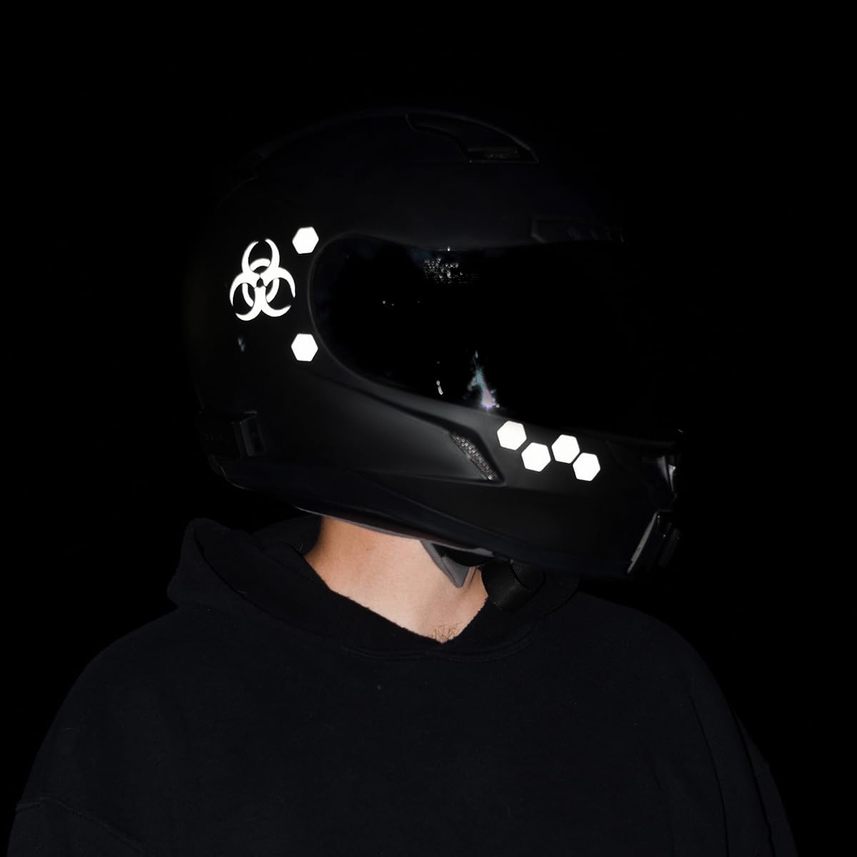 Kit de calcomanías reflectantes para casco de motocicleta, tecnología de calcomanías reflectantes 3M, calcomanías que aumentan la visibilidad, se ve