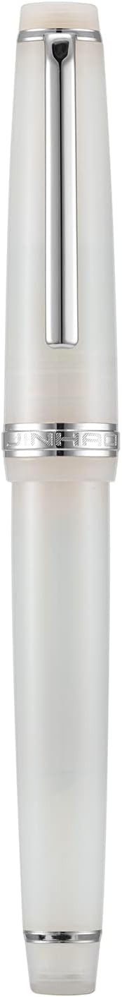 Jinhao 82 – Pluma estilográfica acrílica, punta extra fina iridio con convertidor de tinta, blanco marfil transparente, diseño clásico, bolígrafo de