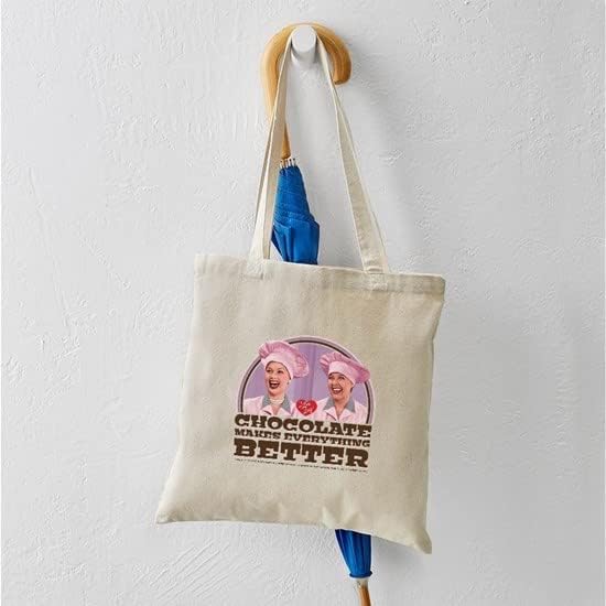 CafePress I Love Chocolate Tote Bag Bolsa de lona natural, bolsa de compras de tela