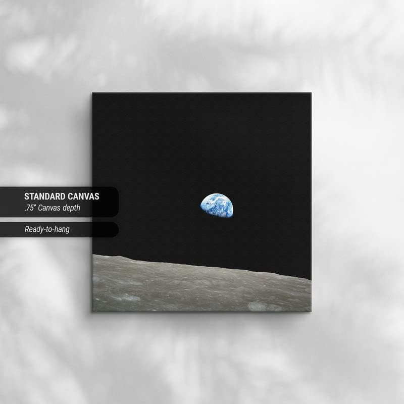 CanvasWAY – NASA Earthrise Apollo 8, imagen de la Tierra desde la superficie de las lunas desde la impresión de la misión Apolo 8, imagen artística