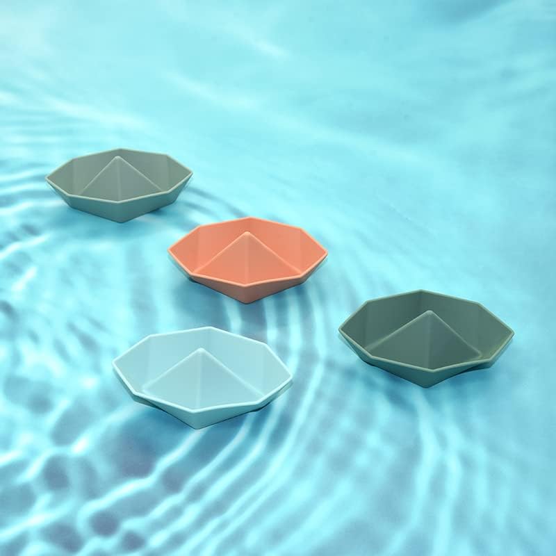 4 botes de origami, juguetes de baño para niños pequeños, juguetes de bañera para niños de 1, 2, 3, 4 años, regalos para niños y niñas, juguetes de