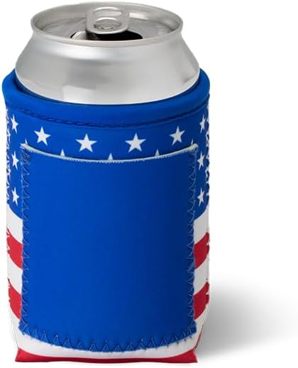 Swig Life Enfriador de latas estándar + botellas, funda aislante de neopreno con bolsillo para tarjeta de crédito, para latas o botellas de tamaño