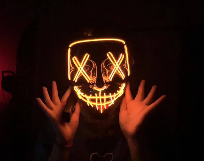 Máscara de baile callejero Máscara de juego Máscara de Halloween Máscara de brillo Máscara de fuego fantasma Máscara LED