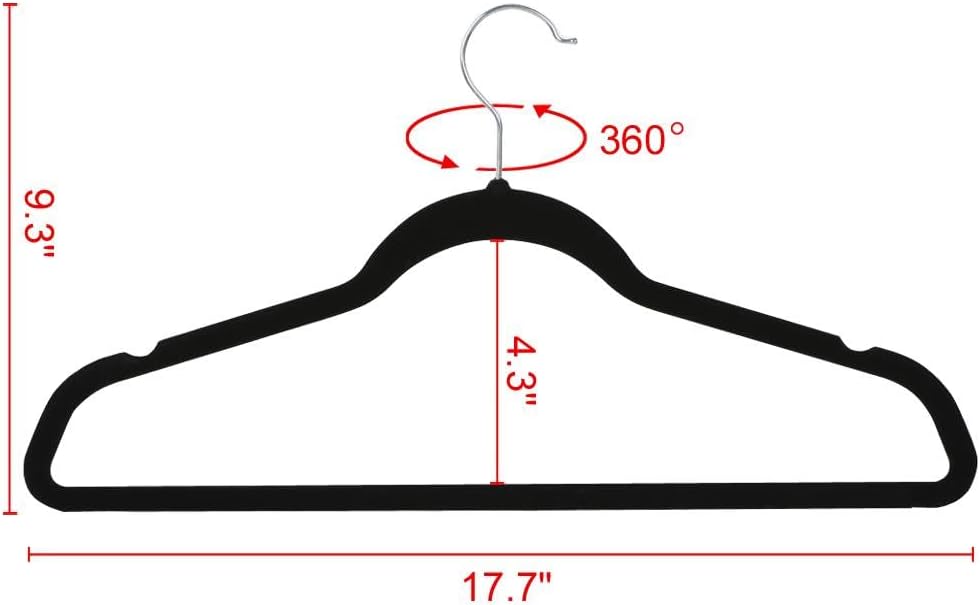 Yaheetech Perchas de terciopelo antideslizantes  Perchas de terciopelo resistentes  Perchas de ropa para ahorrar espacio con gancho giratorio de