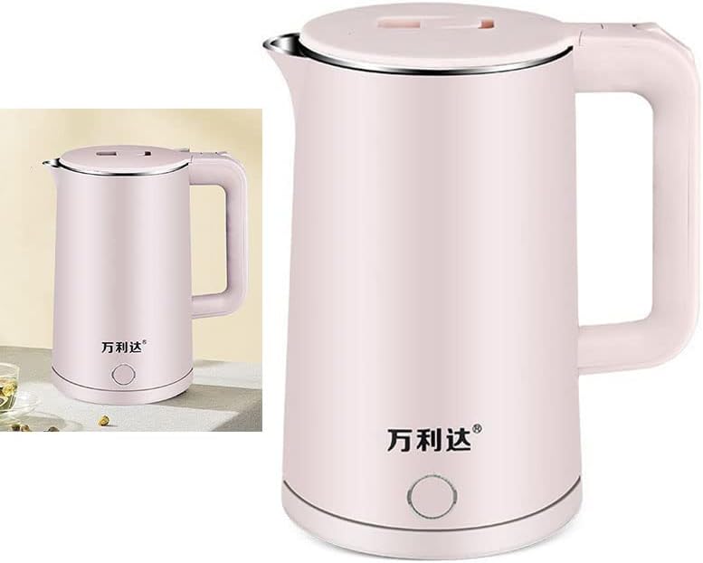 Hervidor eléctrico, caldera de agua eléctrica 4 protección de seguridad 2.3L para dormitorio (rosa)