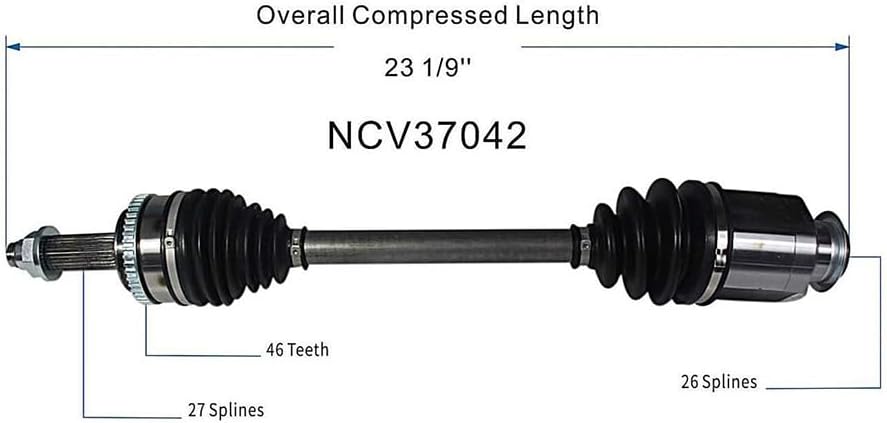 A-Partrix 1PCS Front Passenger Side CV Axle Assembly CV Joint CV Shaft Fits Hyundai Veloster 2013-2017 Fits Kia Forte Koup 2014-2016 Fits Kia Forte5