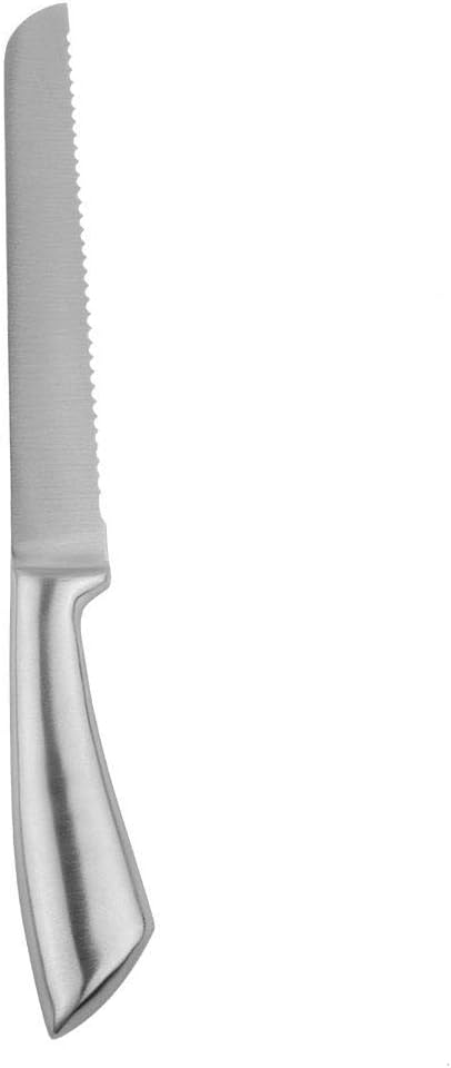 TOPINCN Cuchillo de pan de acero inoxidable con borde dentado, cuchillo para hornear pastel, pan, cortador de cocina, herramienta de mano
