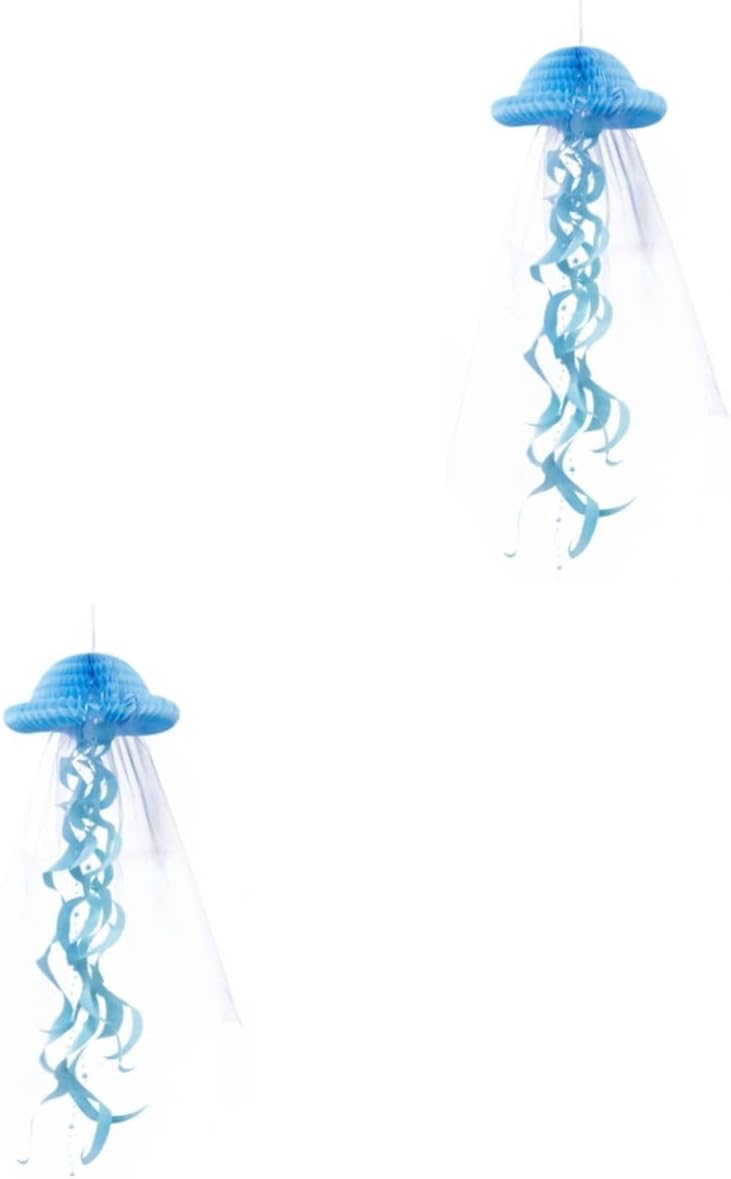 NOLITOY 2pcs Mermaid Party Lantern Mariposas Decorativas para Pared Hanging Tissue Fish Decorations Honeycomb Decor Kids Decor Hanging Decoration.