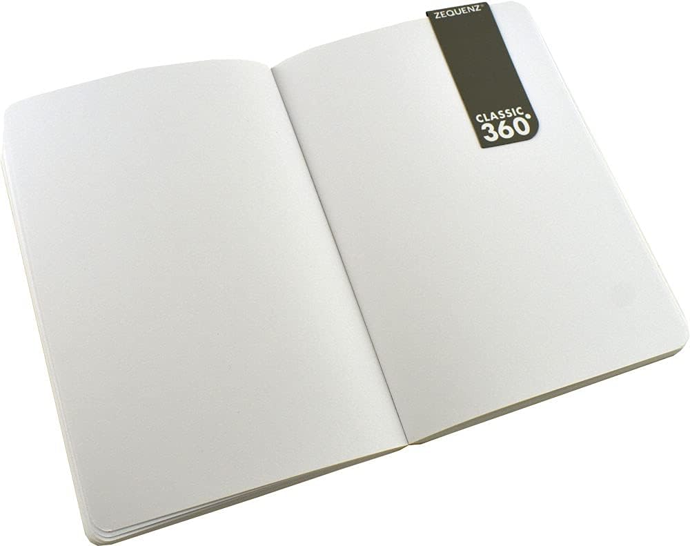 Zequenz Classic 360 Signature Series, Tamaño B6 Mediano, Color Rojo, Papel en blanco, cuaderno de tapa suave, diario encuadernado suave, 5 “x 7”,