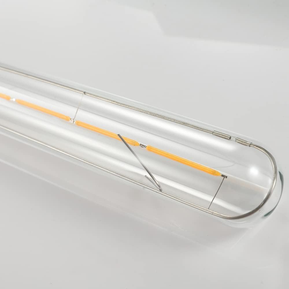 Bombillas LED largas T10, bombilla tubular regulable de 4 W, equivalente a 40 vatios, bombilla de filamento LED vintage estilo Edison E26, 3000 K,