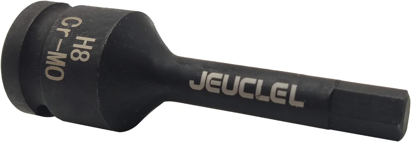 0.315 in Hex Impact Bit Socket, H8 12-Inch Impact Drive Allen Socket, Cr-Mo Acero Alargar Hex Destornillador Adaptador