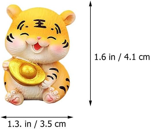 Garneck 6 piezas de adorno de tigre de la suerte para decoración de pastel de cumpleaños de coche, figuras en miniatura, regalos de año, animales,