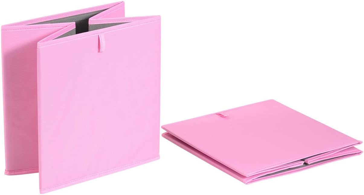 Tienda Basics Contenedores organizadores plegables de tela, paquete de 6, color rosa, 13 x 15 x 13 pulgadas