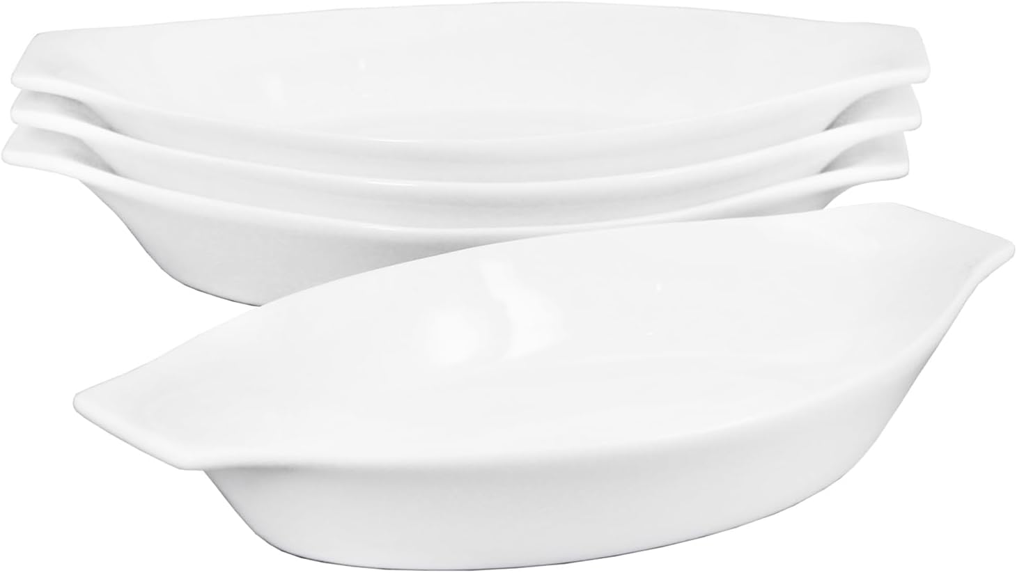 Juego de 4 platos ovalados para hornear gratinados, de porcelana, aptos para horno, lasaña, utensilios de cerámica ideales para cacerola de crema