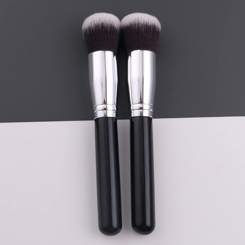Virola de cobre de lujo de encargo Negro Plata sola cepillo de maquillaje Fundación cepillo (F05)