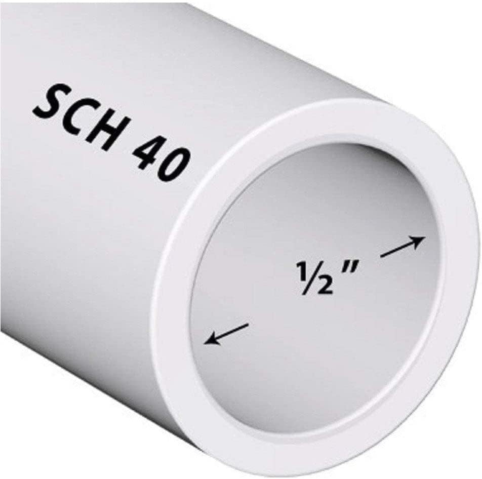 Tubo de PVC Sch40 12 pulgada (0.5) Longitud personalizada blanca – 2FT