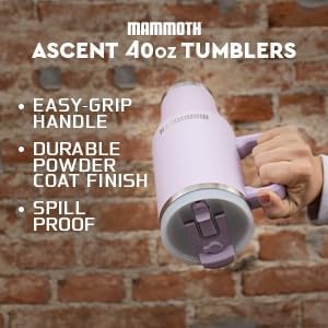 Mammoth Coolers Ascent – Vaso aislado de 40 onzas, color blanco