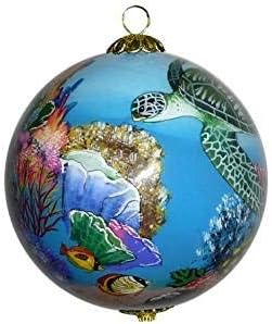 Adorno navideño hawaiano coleccionable corales y tortugas marinas CWH