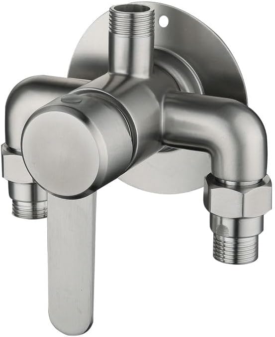Válvula de control de grifo de ducha de montaje en pared, grifo de ducha expuesto de acero inoxidable 304 con interruptor de válvula de control (B)