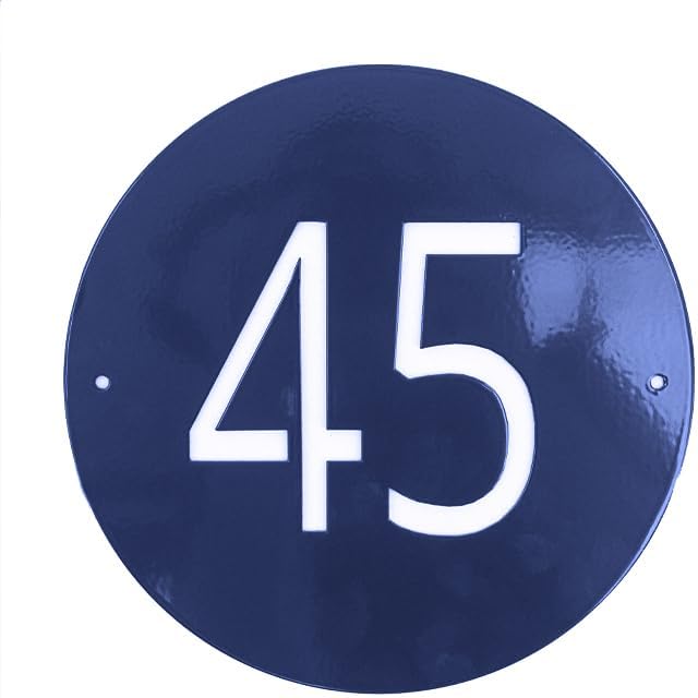 Letrero de dirección circular – Letrero de montaje en pared – Letrero personalizado de acero duradero con número de casa – Revestimiento en polvo –