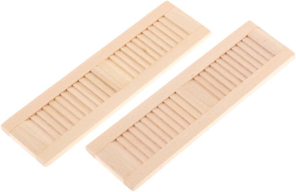 DYNWAVE Muebles hechos a mano para casa de muñecas de 112, persianas de madera, paquete de 4 pares, accesorios en miniatura, manos