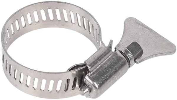 Paquete de 10 abrazaderas de manguera de acero inoxidable 304, abrazaderas de tornillo de pulgar ajustables, tamaño de 58″-1″ (16-25mm), ancho de