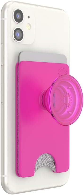 PopSockets Cartera para teléfono con agarre expansible para teléfono, tarjetero para teléfono, color magenta
