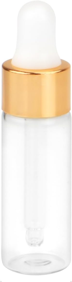 15 botellas de aceite esencial de vidrio, pequeñas botellas transparentes para perfumes, frascos de muestra cosmética rellenables, recipiente con