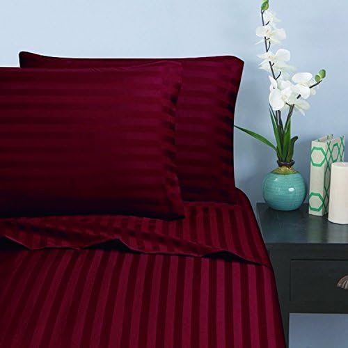 Elegant Comfort 1500 Premier resistente a las arrugas y a la decoloración, juego de sábanas de lujo suave y sedoso de calidad de hotel a rayas de