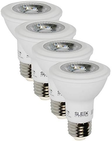 SleekLighting Par 20, bombilla LED de 7 W regulable de luz de inundación ancha (40), blanco frío (4000 K), 500 lúmenes, base media E26, equivalente