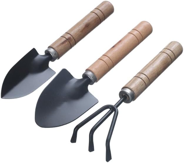 Pala de mano de jardinería pequeña, 3 piezas, palas de jardín, trasplantadora, ligera, cómoda, mango ergonómico, juego de herramientas de jardinería