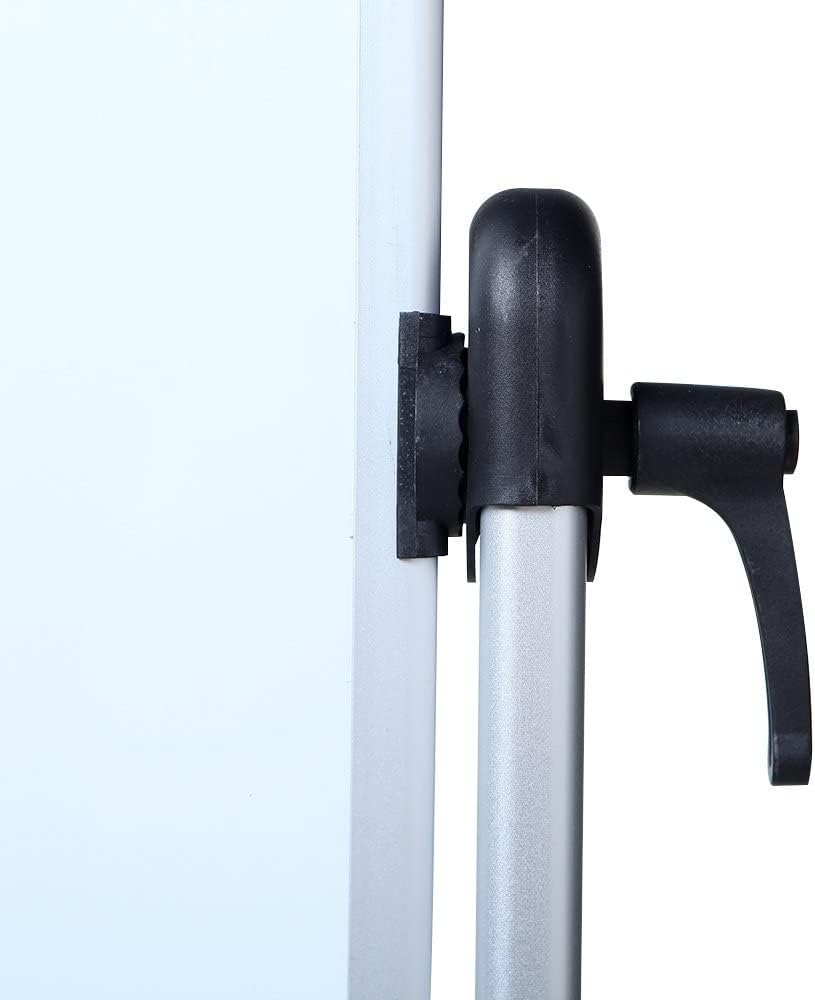 VIZ-PRO Pizarra magnética móvil de doble cara, marco y soporte de aluminio de 72 x 48 pulgadas, con 12 marcadores