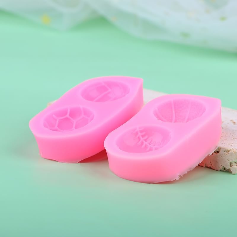 Molde de silicona para baloncesto, béisbol, voleibol, fútbol, bricolaje, Sugarcraft, magdalena, molde para hornear, fondant, pastel, herramienta de