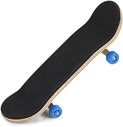 Lazmin Patineta de dedo de madera, rueda de rodamiento de stent, juguete novedoso para reducir la presión, regalos para niños (azul marino)