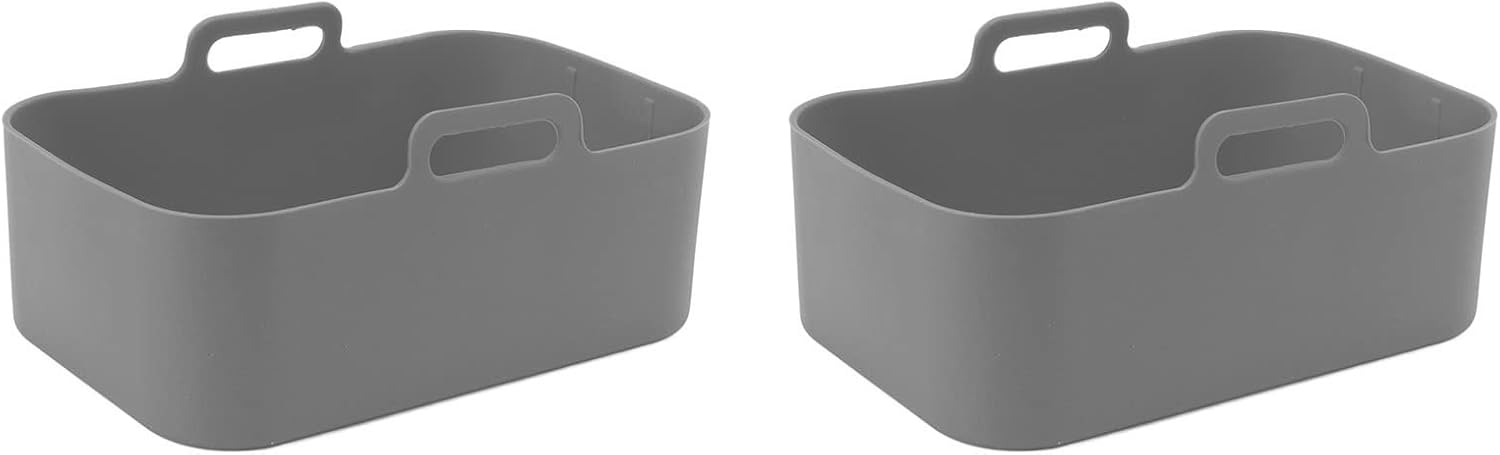 Juego de 2 cestas de silicona para freidora, olla de cocina de aire de silicona, para Ninja DZ201 Foodi de 8 cuartos de galón con cepillo y