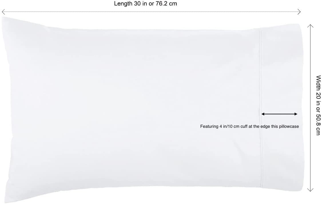 -Juego de 4 fundas de almohada de percal 100% algodón, fundas de almohada lujosas y sedosas súper suaves, ligeras y sedosas tamaño Queen, tamaño