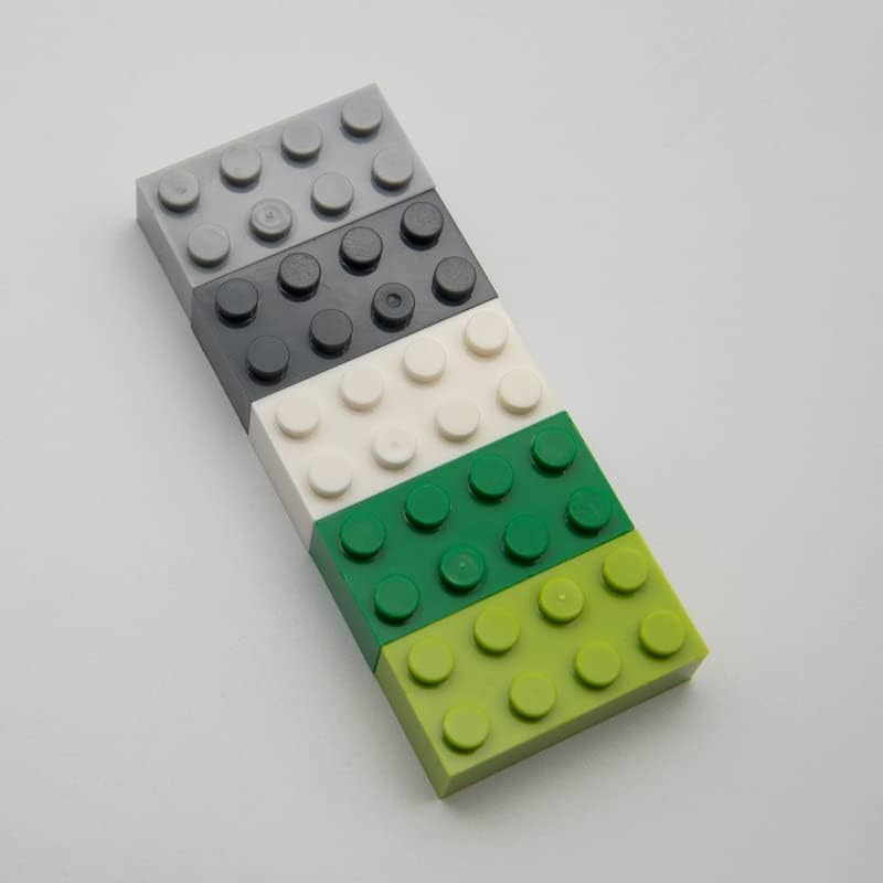 Bloque de ladrillos clásico a granel, ladrillos gris oscuro 2×4, ladrillos de construcción planos 100 piezas, compatible con piezas y piezas de Lego