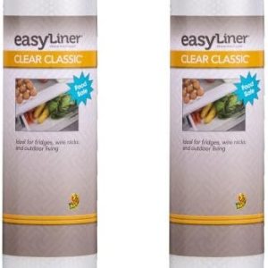 Duck Brand Clear Classic EasyLiner – Revestimiento para estantes, no adhesivo, transparente, 12 pulgadas x 20 pies, 2 rollos Duck Brand Clear Classic EasyLiner – Revestimiento para estantes, no adhesivo, transparente, 12 pulgadas x 20 pies, 2 rollos