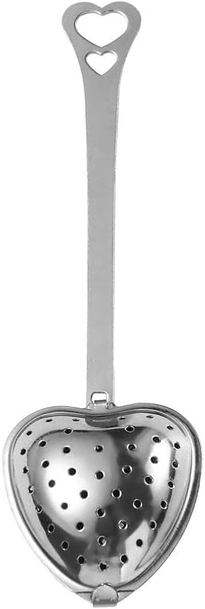Coladores de té para té suelto, infusor de té, juego de filtros de té en forma de corazón, cuchara larga, tazas de cocina, difusor con asa, cuchara