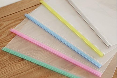 Carpeta de archivos con barra deslizante transparente con barra deslizante tipo U (capacidad de 40 hojas), suministros escolares de oficina,