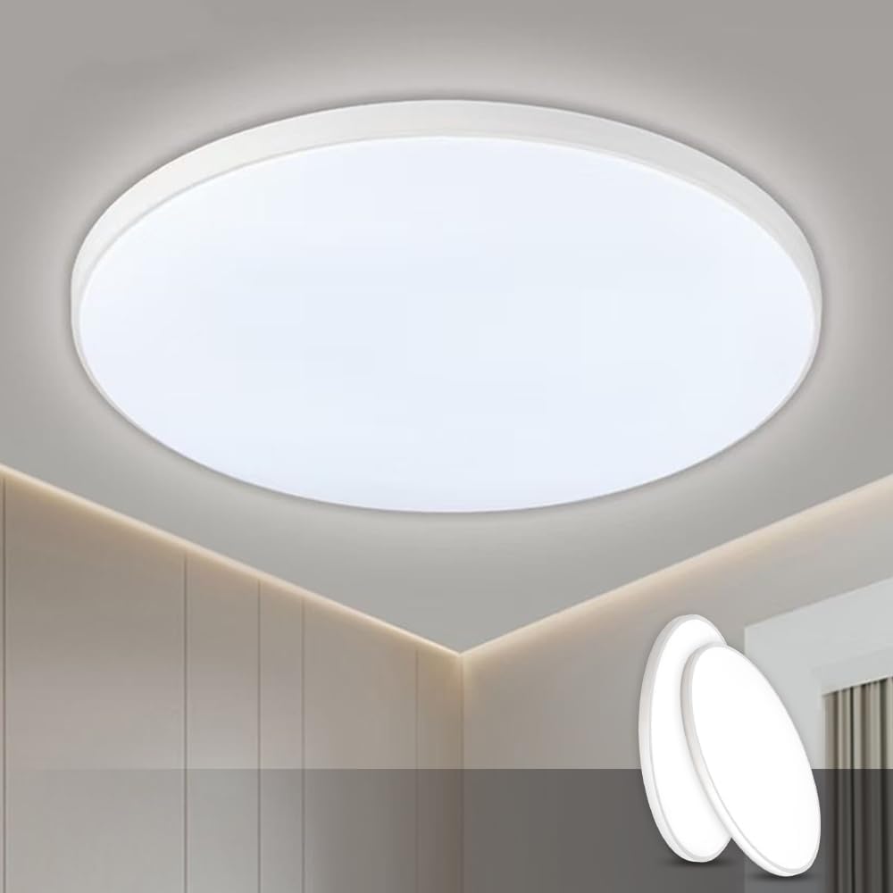 Lámpara de techo de montaje empotrado, lámpara LED de montaje en superficie de 30 W para dormitorio, cocina, lámparas de montaje plano ultrafinas y