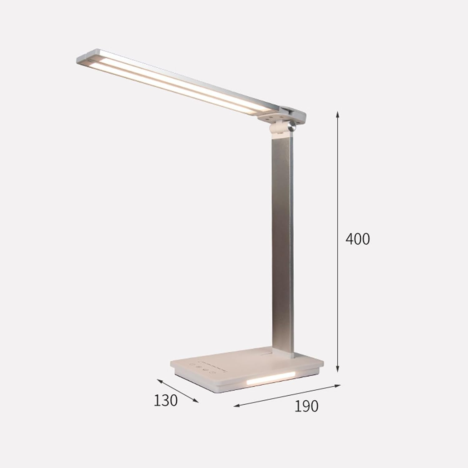 Lámpara de escritorio LED de doble brazo oscilante, regulable, lámpara de mesa plegable ajustable con puerto de carga USB, lámpara de tarea de