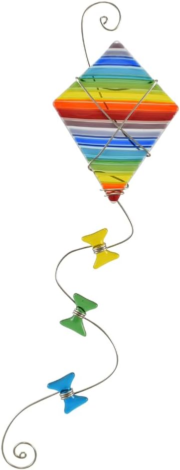 Rainbow Kite Atrapasoles de vidrio fundido fabricado en Estados Unidos, 12.5 pulgadas