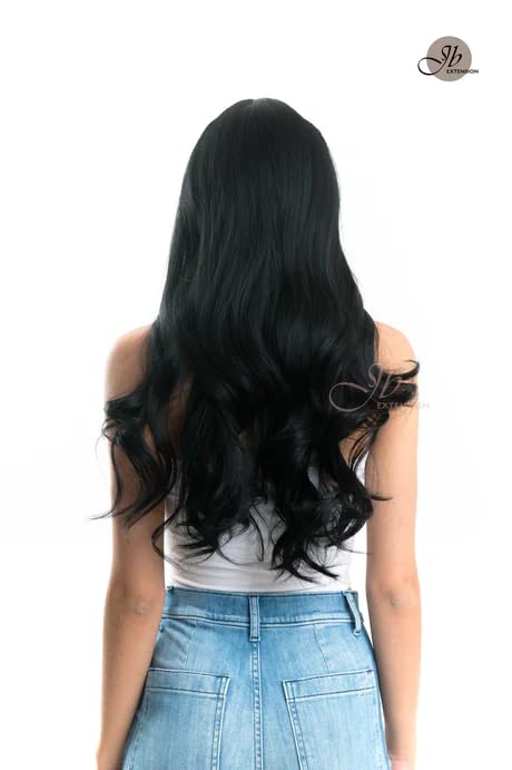 KIKO – Peluca larga y rizada negra con flequillo en capas, pelucas sin pegamento para mujer, pelucas sintéticas naturales para uso diario (pelucas