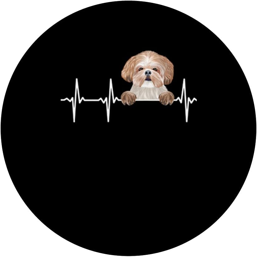 Funny Dog Heartbeat para los amantes de Shih Tzu PopSockets PopGrip agarre intercambiable para teléfonos y tabletas