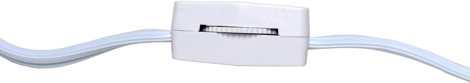 Simple Designs LT2075-WHT – Lámpara de mesa tradicional de metal y hierro con pantalla de tambor, color blanco