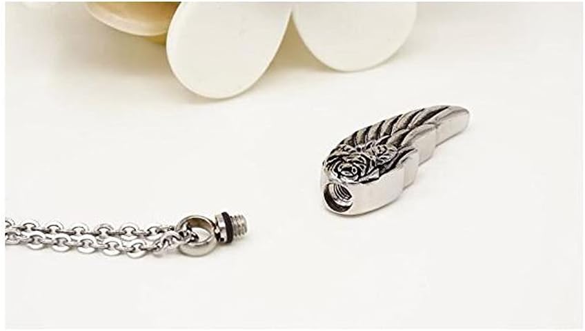 Urna de alas de ángel de la guarda para cenizas para mujeres, collares de cremación de recuerdo, joyería de recuerdo para hombres