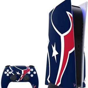 Skinit Calcomanía para juegos compatible con PS5 Bundle  Diseño de logotipo grande con licencia oficial de los Houston Texans de la NFL Skinit Calcomanía para juegos compatible con PS5 Bundle  Diseño de logotipo grande con licencia oficial de los Houston Texans de la NFL